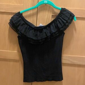 Black ruffle knot top from boutique size small
